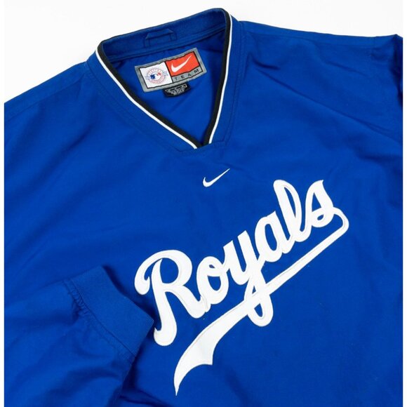 Kansas City Royals Nike Center Swoosh Windbreaker Men's Medium Pullover Blue - Picture 1 of 16